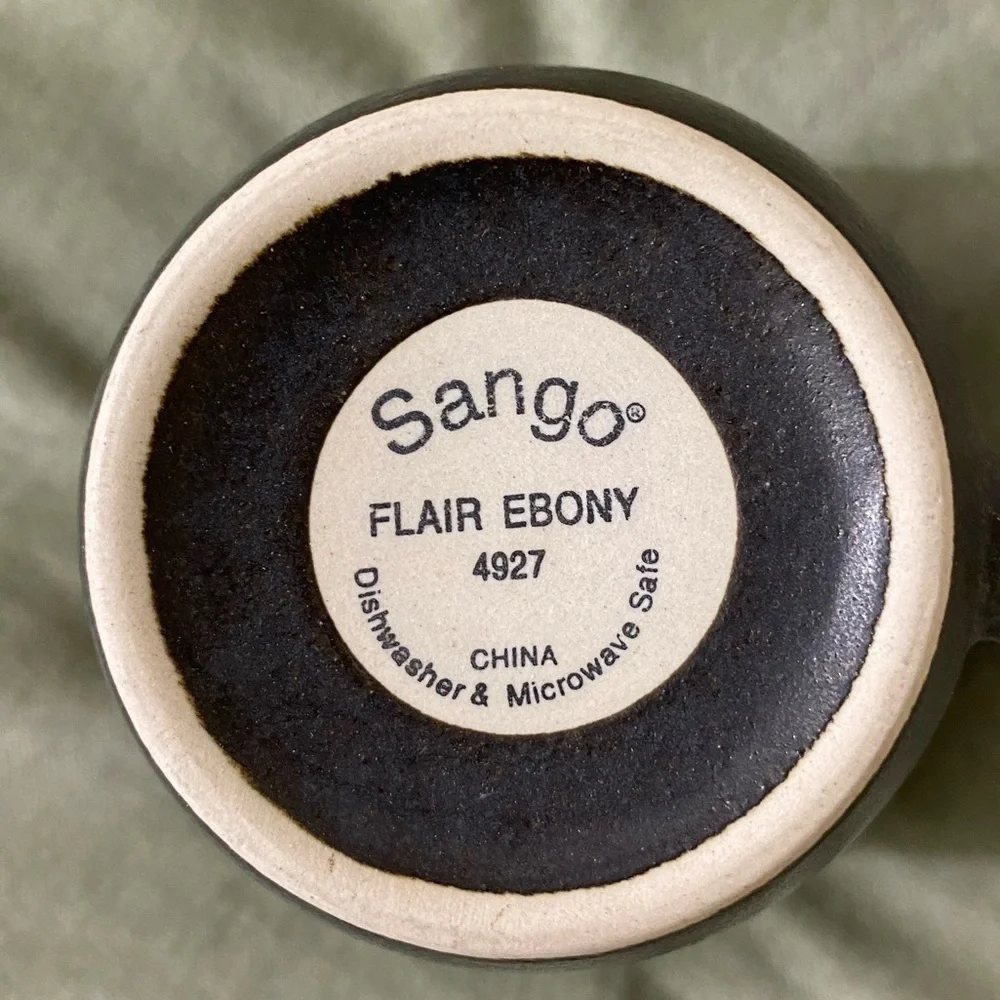 Sango Ebony Flair #4927 coffee cup mug pottery UNM